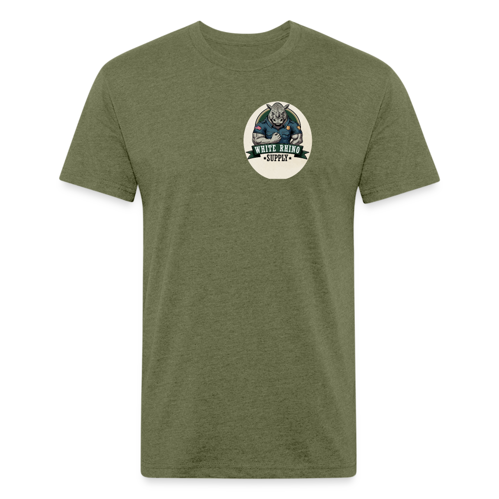White Rhino Supply Fitted t-shirt - heather military green