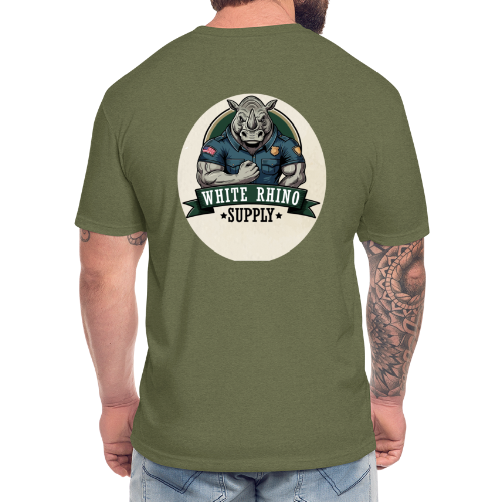 White Rhino Supply Fitted t-shirt - heather military green