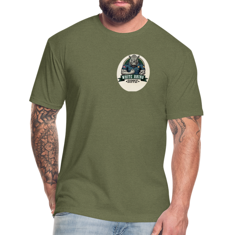 White Rhino Supply Fitted t-shirt - heather military green